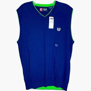 NWT Monterey Chaps 200% Cotton Vest - ROYSL BLUE & GREEN